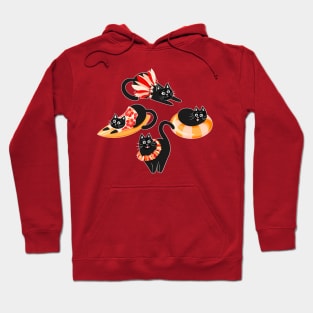 Purrfect Purradise - red and tangerine Hoodie